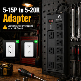 berigtta close detail of 12AWG 6ft cord and 5-20P plug providing reliable high-current delivery