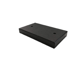 Bert's Custom Tackle US-made transducer mounting board front view, compact for small boats