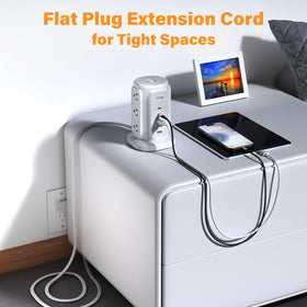 BESFAN Power Strip Tower surge protection safeguards expensive devices.