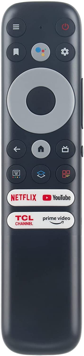 Besia RC902N FMR1 remote in action controlling a TCL Google TV setup