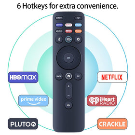 Besia universal Vizio remote XRT260 back view showing model compatibility.
