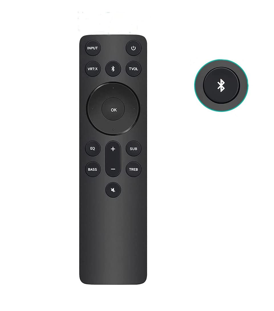 Besia remote front view with clear buttons, restores Vizio control quickly