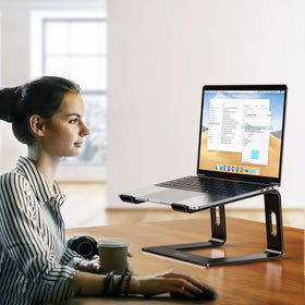 Besign LS03 lifts height to 14.5 cm for comfortable external monitor alignment.