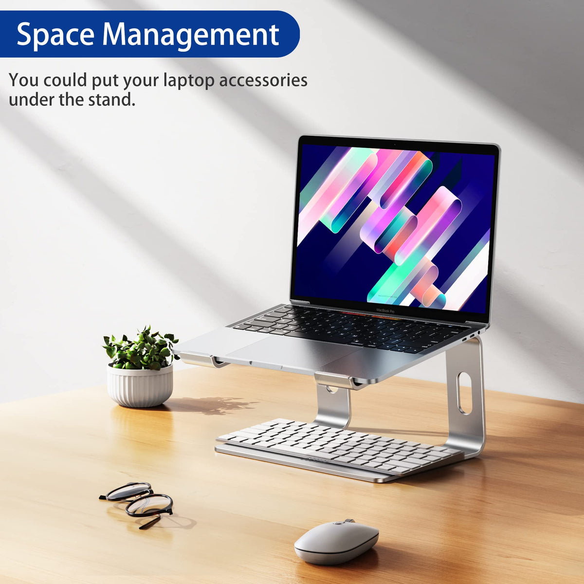 BESIGN LS03 silver finish complements modern desks and workspaces