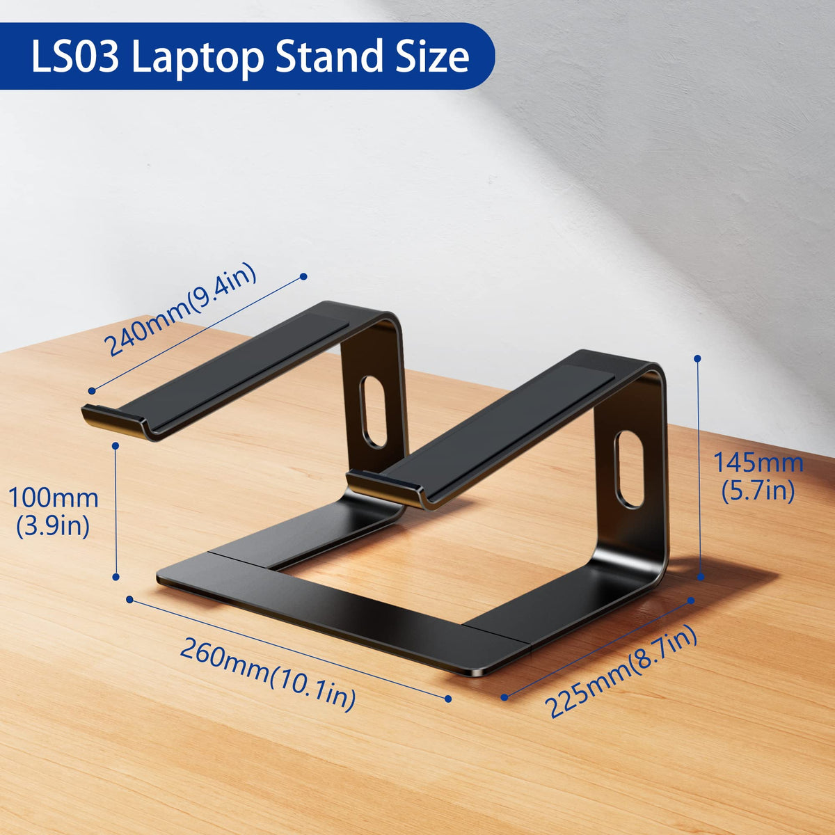 Besign LS03 open ventilation design keeps laptops cool and prevents overheating.