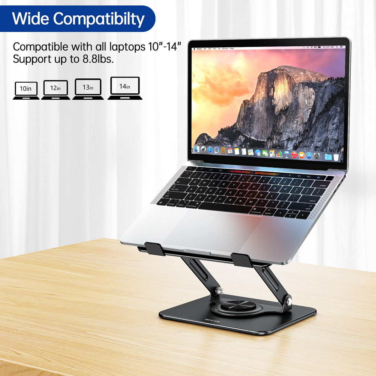 BESIGN LS11 black finish complements modern workspace aesthetics.