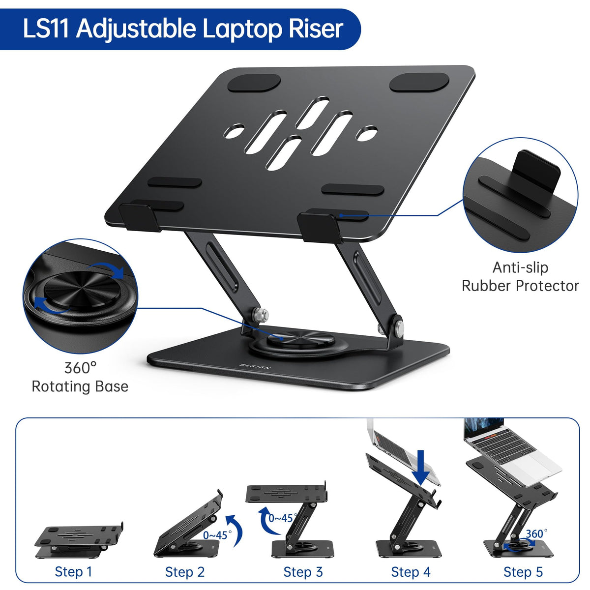 BESIGN LS11 foldable portable design fits in bags for travel.