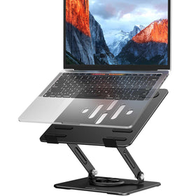 BESIGN LS11 stand angled view showing ergonomic laptop positioning.