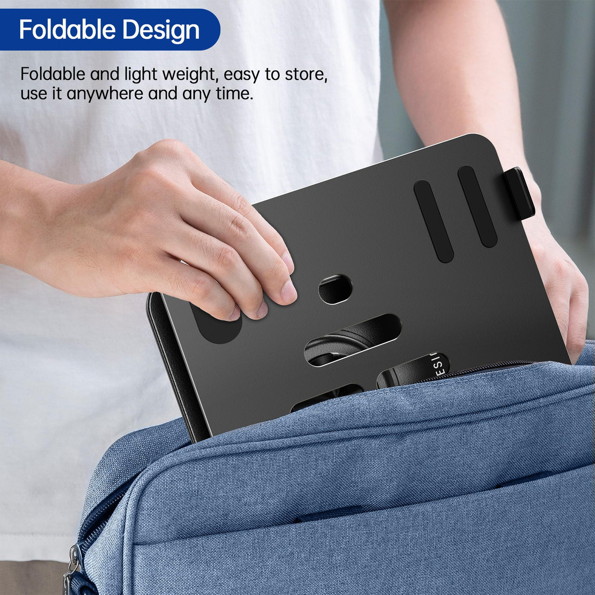 BESIGN LS11 allows peripherals under the stand to free desk space.