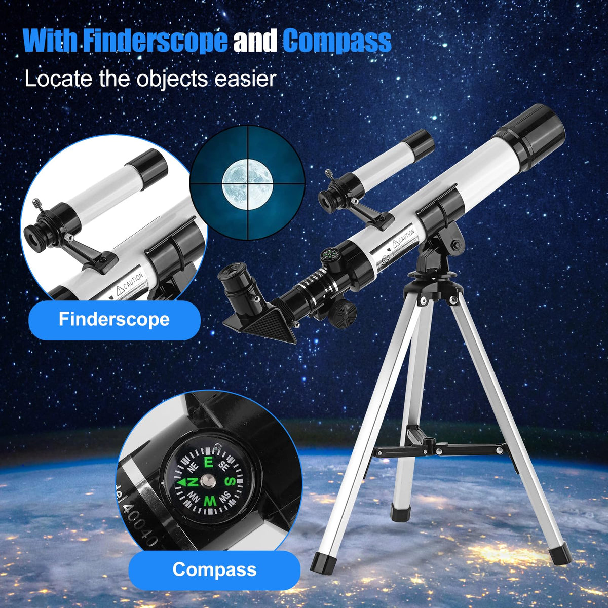 BESIMLI finder scope with compass detail, quick target acquisition benefit