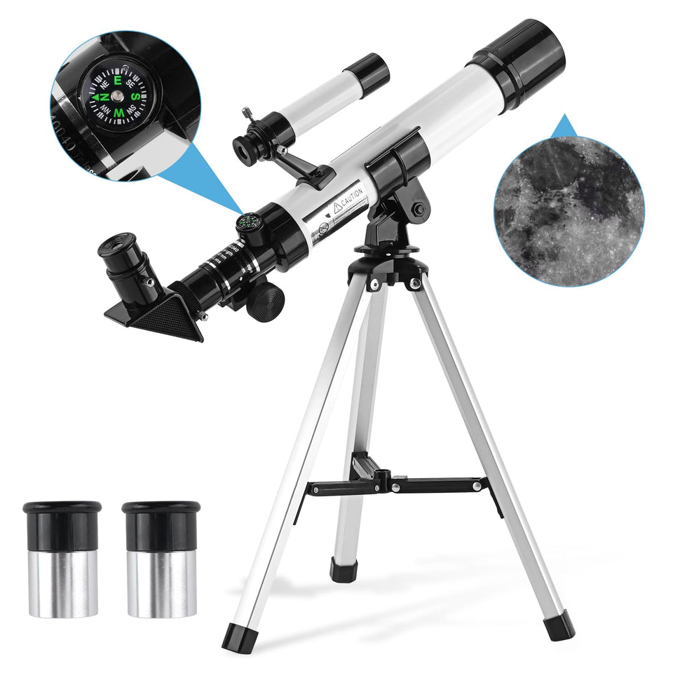 BESIMLI front view of telescope showing optical tube and mount, easy setup benefit