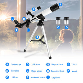 BESIMLI telescope mounted on tripod under night sky, stable stargazing benefit