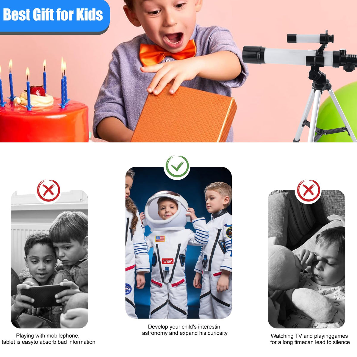BESIMLI packaged gift box with telescope, ready-to-give educational gift benefit