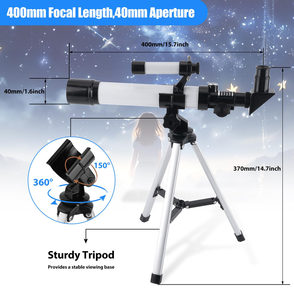 BESIMLI folded aluminum tripod for transport, lightweight portability benefit