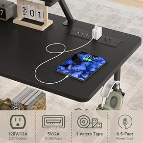 Besiost desk features durable MDF board and metal frame.