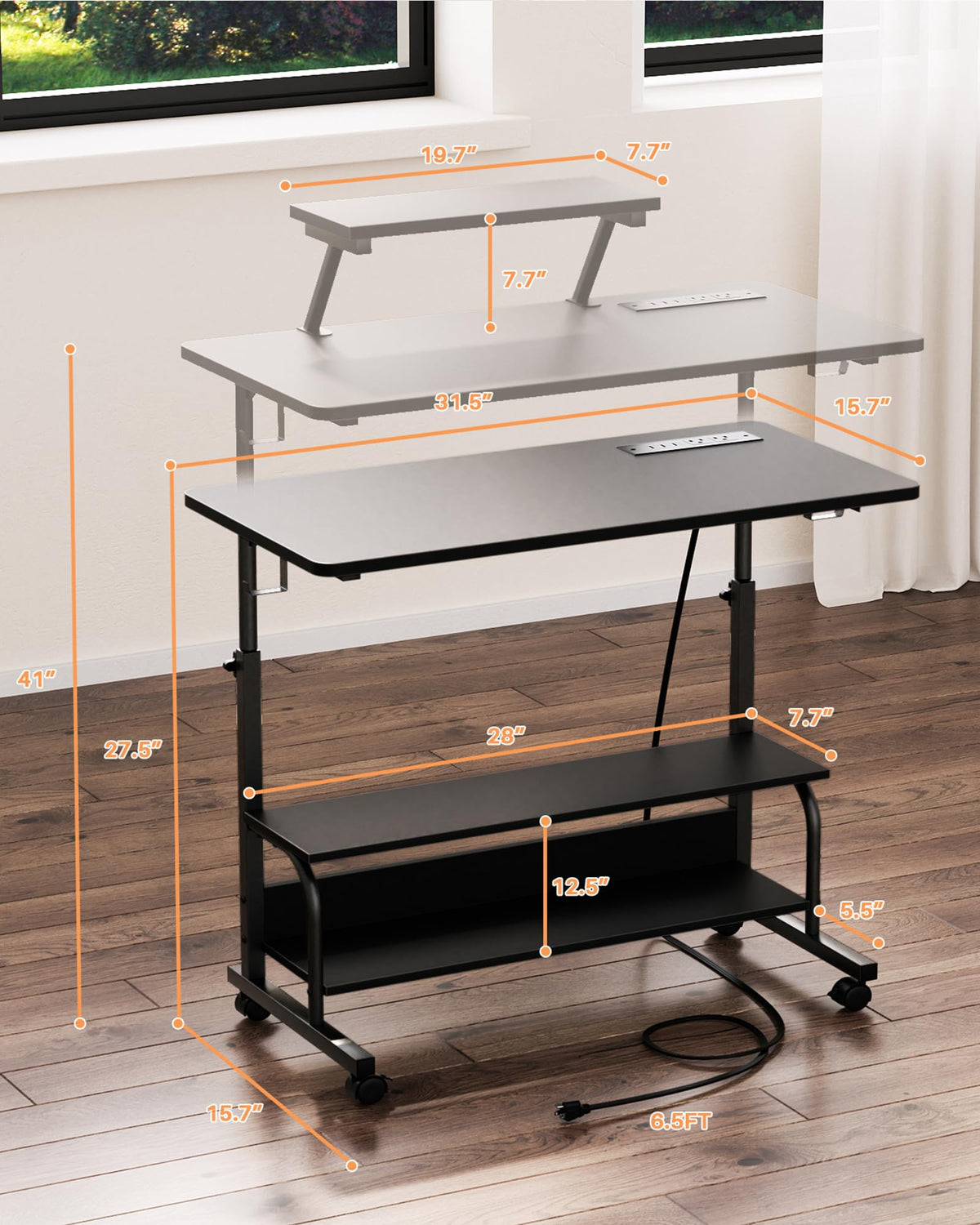 Besiost desk assembly shown with clear, simple steps.