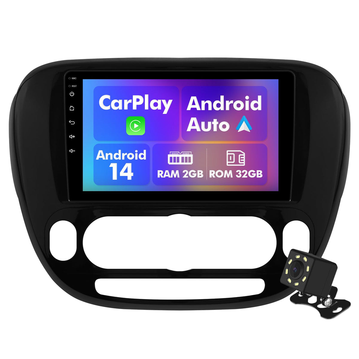 beslove front panel installed in Kia Soul showing clear display and controls benefit modern interface