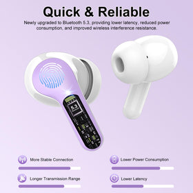BESNOOW charging case LED display showing battery levels for easy monitoring