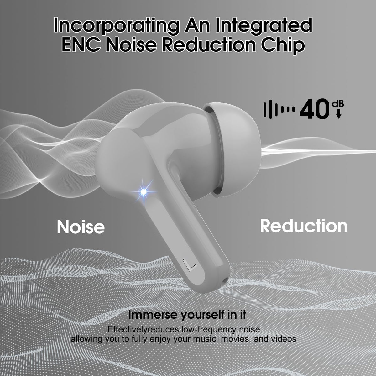 BESNOOW earbud close-up of 14.2mm driver for clear hi-fi sound