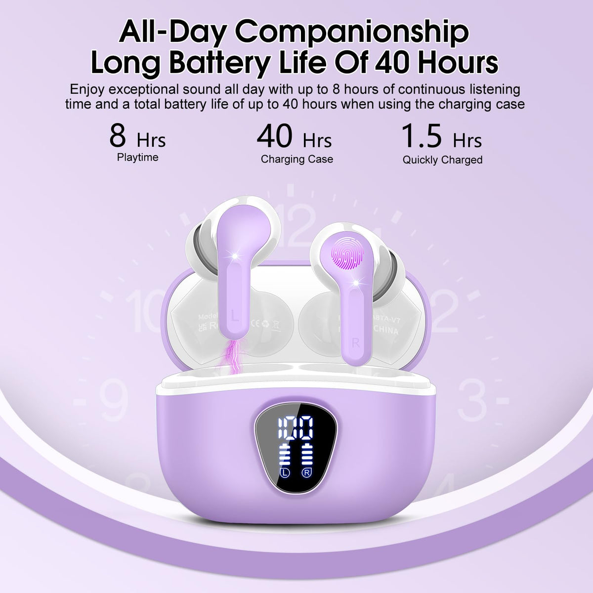 BESNOOW earbuds worn during exercise for secure fit and sweat resistance