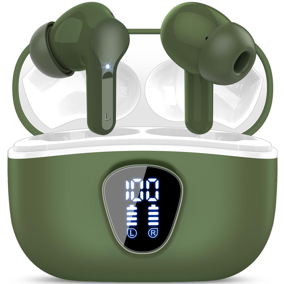 BESNOOW front packaging showing green earbuds and case for quick identification and style