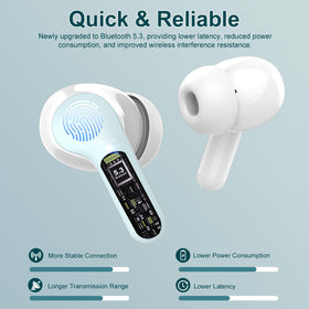 BESNOOW charging case LED display indicating battery level and convenience