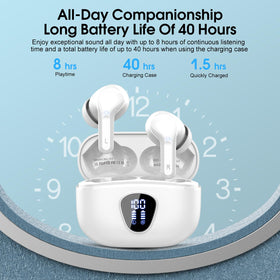 BESNOOW earbud worn during workout, secure fit and sweat resistance demonstrated