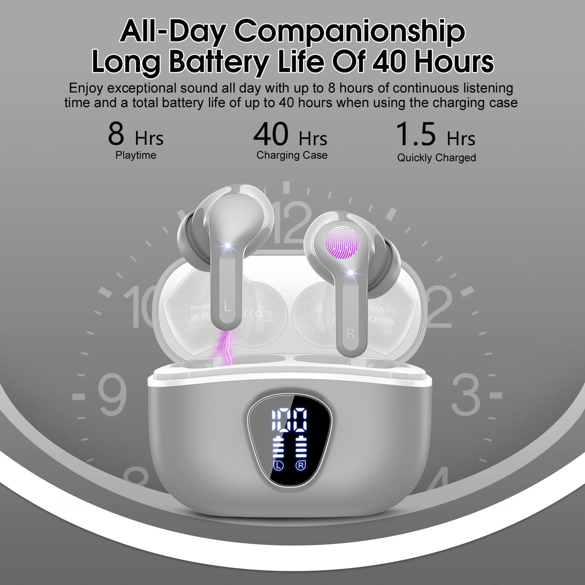 BESNOOW I53 earbuds worn during run for secure comfortable fit
