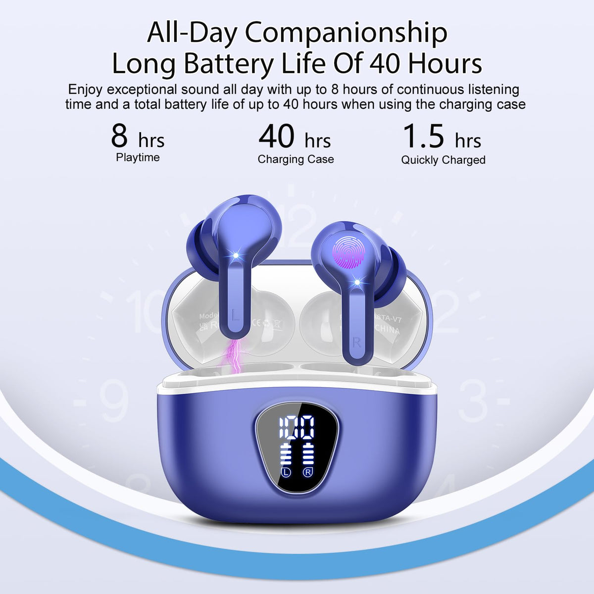 BESNOOW earbud worn during run, secure fit for workouts