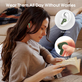 BESNOOW earbud touch control demonstration enabling hands-free playback and calls