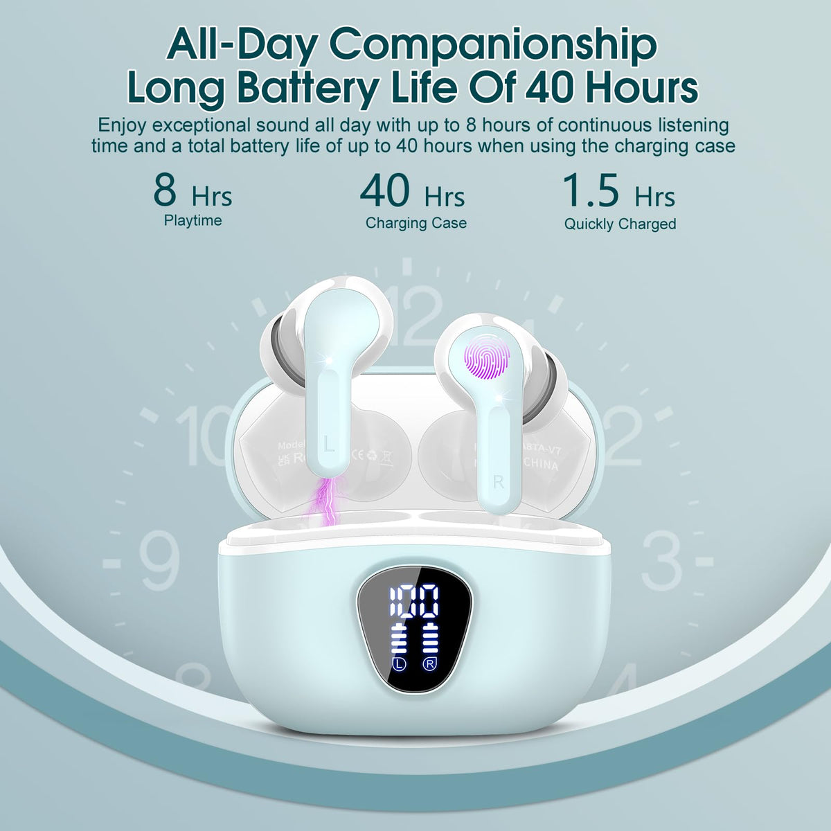BESNOOW earbuds worn by runner showing secure fit and workout suitability