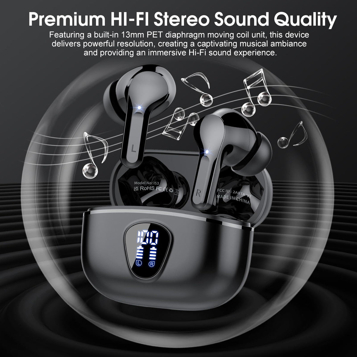 Besnoow IP7 waterproof earbuds designed for sweat and rain resistance