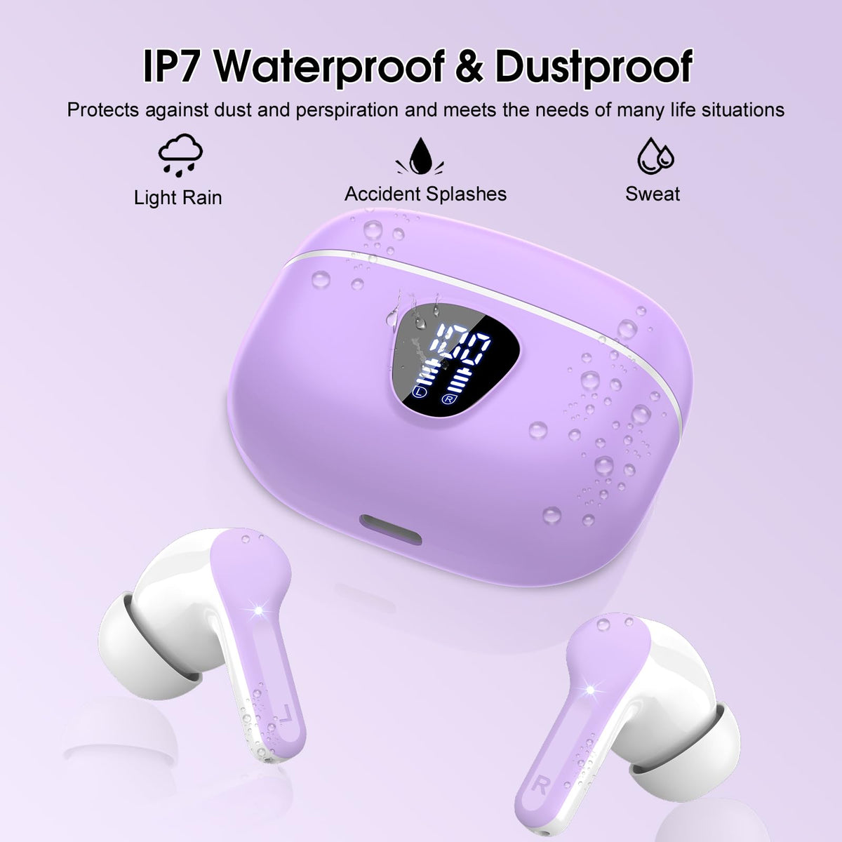 BESNOOW earbuds beside a coin showing compact size and portability