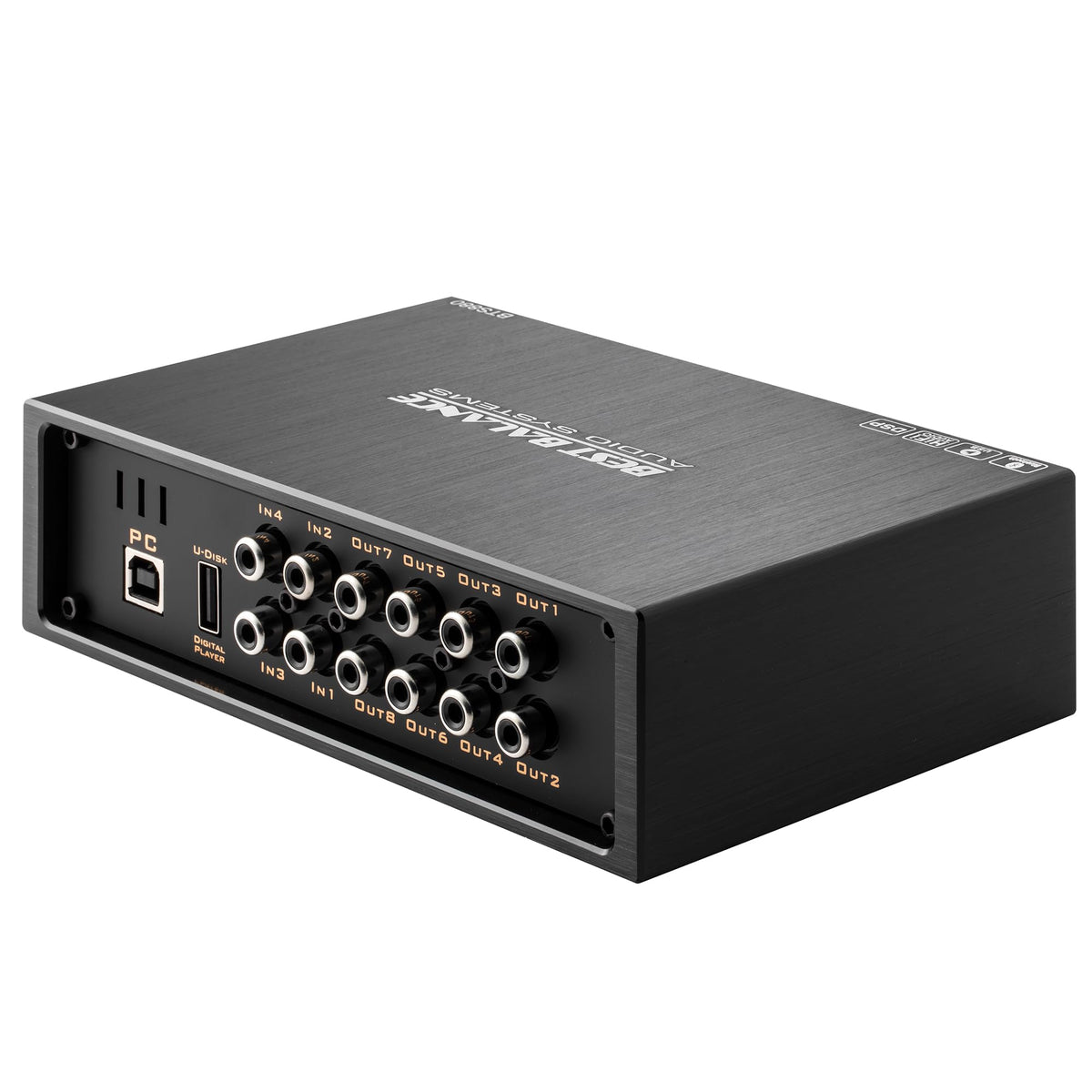 BEST BALANCE BTS880 RCA and speaker ports view illustrating flexible connections