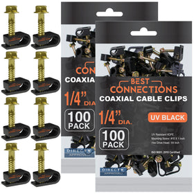BEST CONNECTIONS coaxial clip with pre-inserted screw for quick, secure mounting.