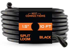 BEST CONNECTIONS split wire loom in black exterior keeps cables neatly organized.