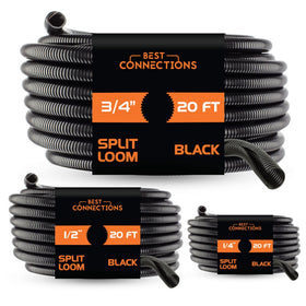 BEST CONNECTIONS split wire loom flex-guard closeup protecting wires in tight automotive spaces