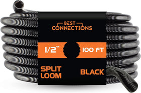 BEST CONNECTIONS split wire loom half-inch cable protection for organized, protected wiring.