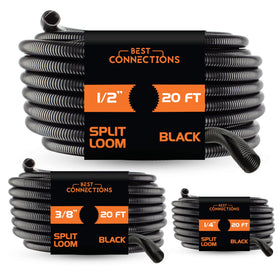 BEST CONNECTIONS wire loom 1/4 inch 20 ft demonstrating tidy automotive wiring protection