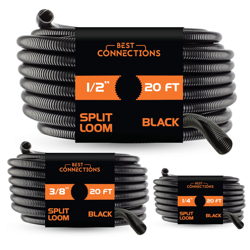 BEST CONNECTIONS wire loom 1/4 inch 20 ft demonstrating tidy automotive wiring protection