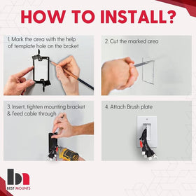 Best Mounts brush wall plate for cable management in walls.