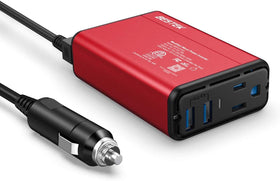 BESTEK 150W inverter front view highlights portable car power on the go