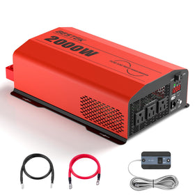 BESTEK 2000W inverter front view with pure sine output for reliable power.
