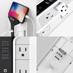 BESTEK three USB ports with protection LEDs, fast smart charging visible