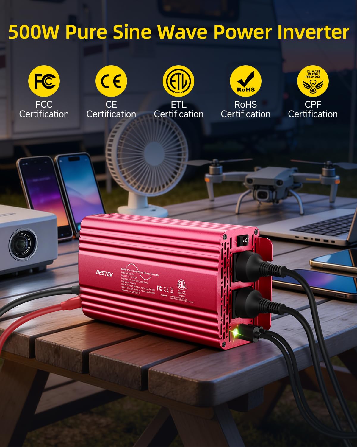 BESTEK 30W PD USB-C port side view for fast charging.