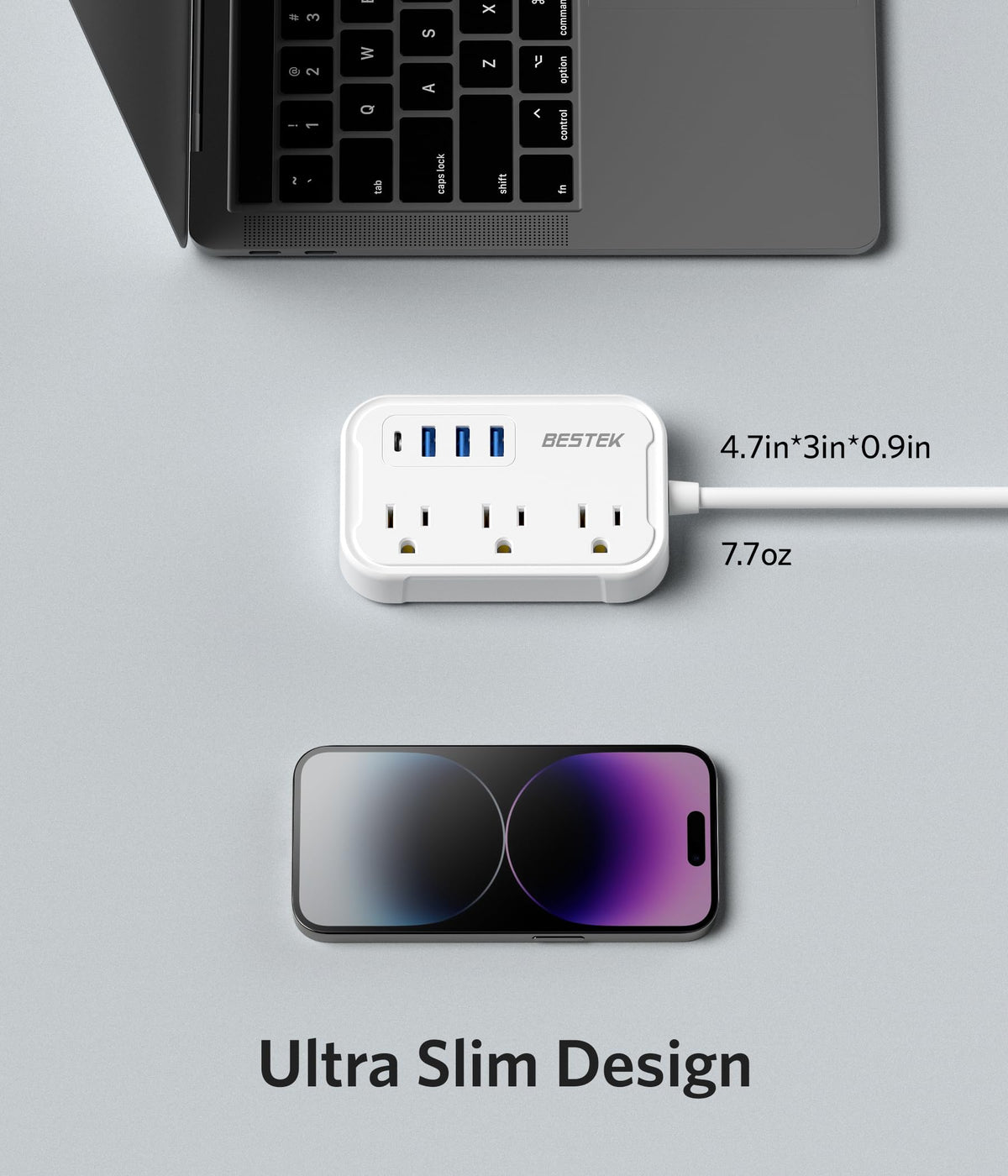 Bestek adapter highlights 3250W power capacity for multiple devices.
