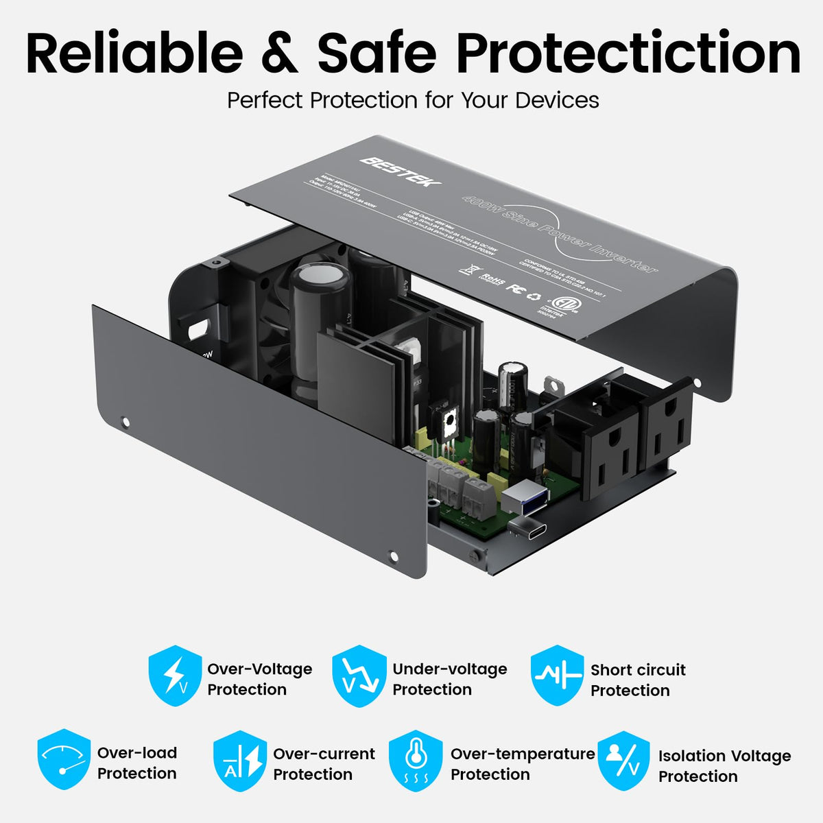 BESTEK plugged into car lighter socket powering multiple devices on the road