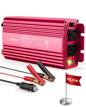 BESTEK 500W inverter front view for on-the-road power.