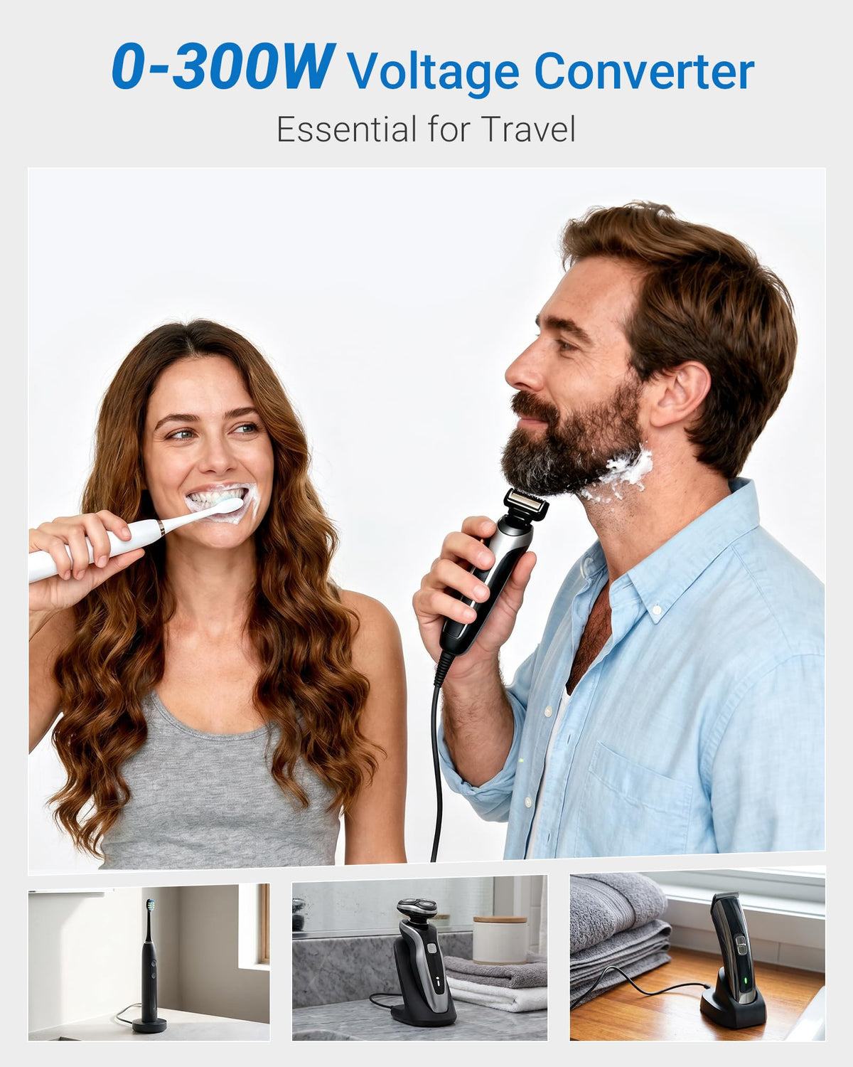 BESTEK compact unit in hand illustrating travel-friendly size and easy packing