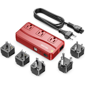 BESTEK front view showing outlets and USB ports for versatile charging
